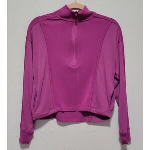 Danskin Women's XS Half Zip Cropped Pullover Sweatshirt